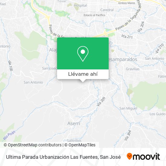 Mapa de Ultima Parada Urbanización Las Fuentes
