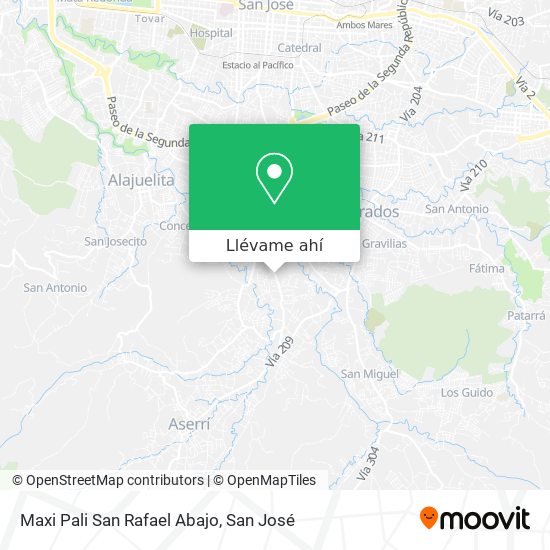 Mapa de Maxi Pali San Rafael Abajo