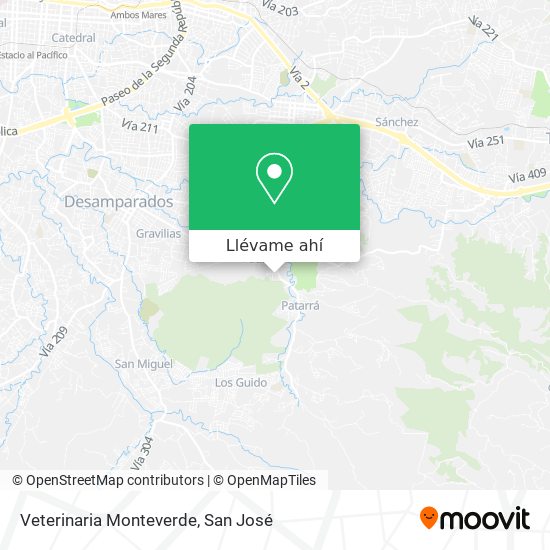 Mapa de Veterinaria Monteverde