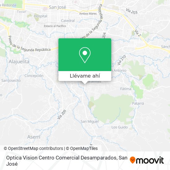 Mapa de Optica Vision Centro Comercial Desamparados
