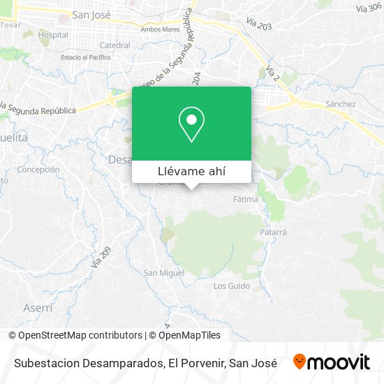 Mapa de Subestacion Desamparados, El Porvenir