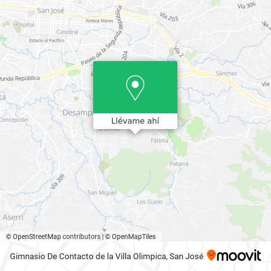 Mapa de Gimnasio De Contacto de la Villa Olimpica