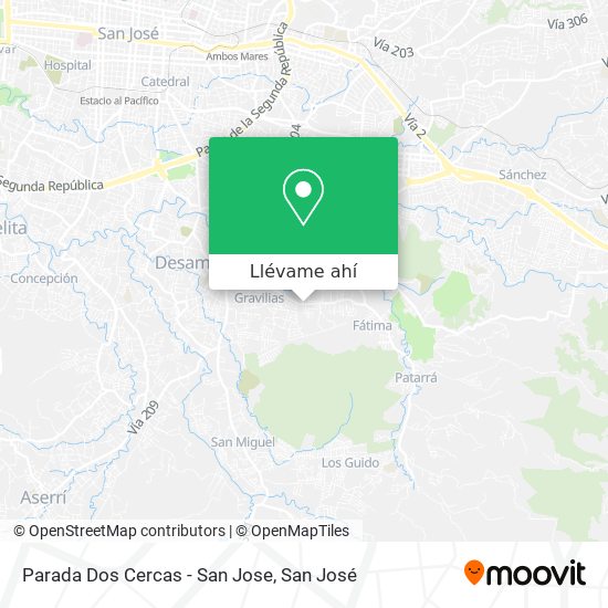 Mapa de Parada Dos Cercas - San Jose