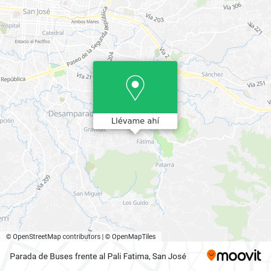 Mapa de Parada de Buses frente al Pali Fatima