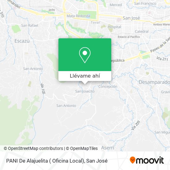 Mapa de PANI De Alajuelita ( Oficina Local)
