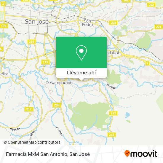 Mapa de Farmacia MxM San Antonio