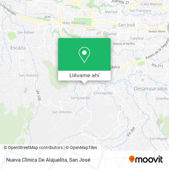 Mapa de Nueva Clinica De Alajuelita