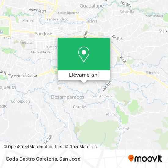 Mapa de Soda Castro Cafetería