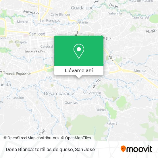Mapa de Doña Blanca: tortillas de queso