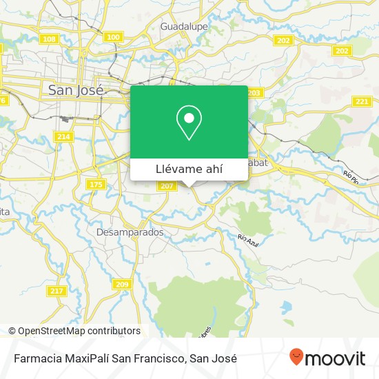 Mapa de Farmacia MaxiPalí San Francisco