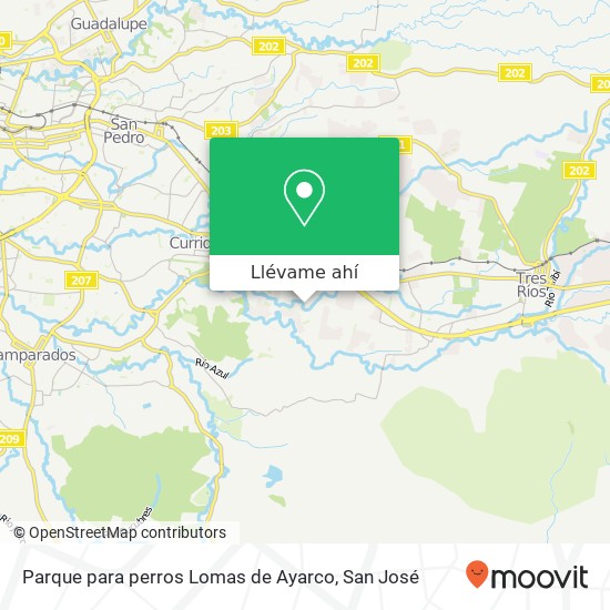 Mapa de Parque para perros Lomas de Ayarco