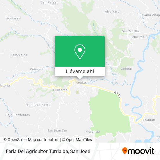 Mapa de Feria Del Agricultor Turrialba