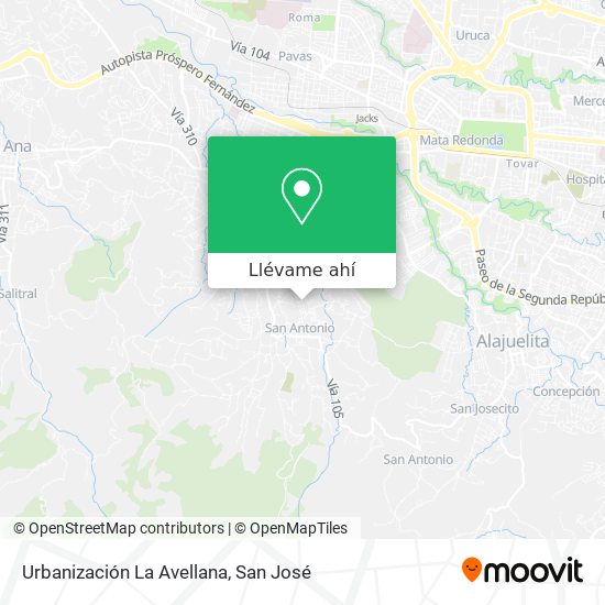 Mapa de Urbanización La Avellana