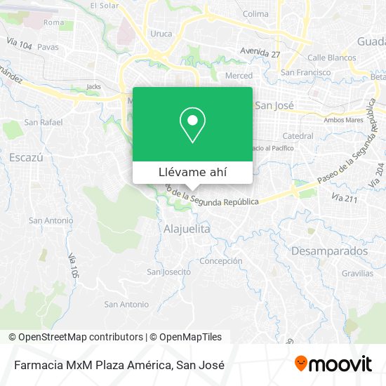 Mapa de Farmacia MxM Plaza América