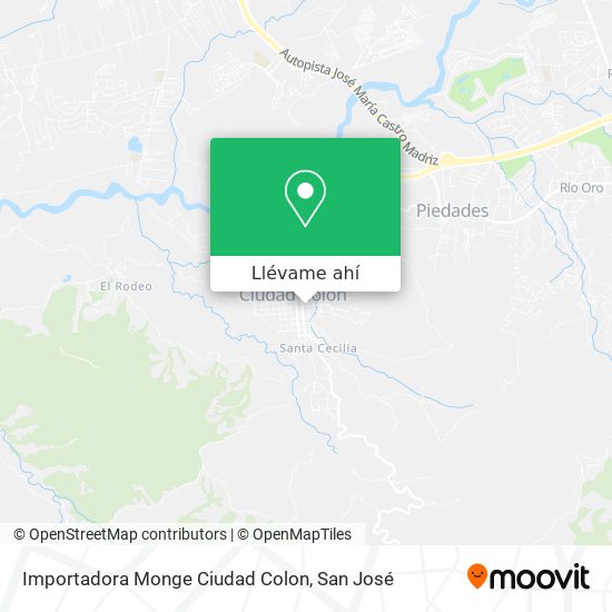 Mapa de Importadora Monge Ciudad Colon