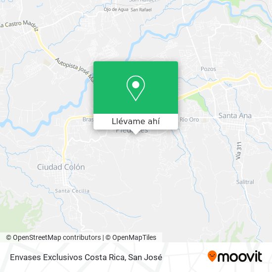 Mapa de Envases Exclusivos Costa Rica