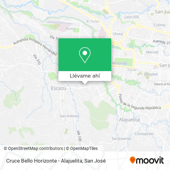 Mapa de Cruce Bello Horizonte - Alajuelita