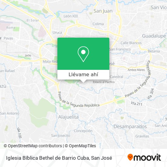 Mapa de Iglesia Bíblica Bethel de Barrio Cuba