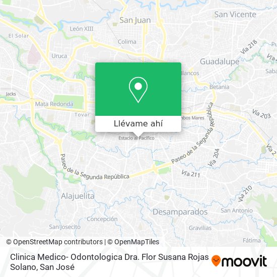 Mapa de Clinica Medico- Odontologica Dra. Flor Susana Rojas Solano