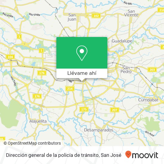 Mapa de Dirección general de la policía de tránsito