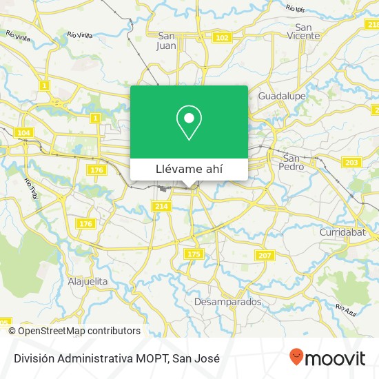 Mapa de División Administrativa MOPT