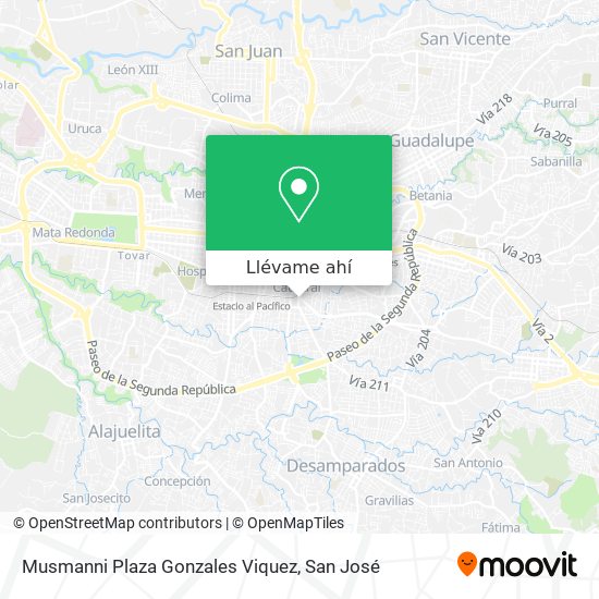Mapa de Musmanni Plaza Gonzales Viquez