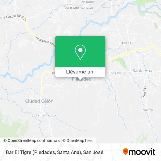 Mapa de Bar El Tigre (Piedades, Santa Ana)