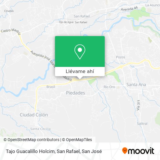 Mapa de Tajo Guacalillo Holcim, San Rafael