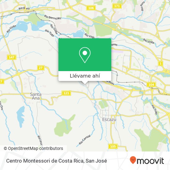 Mapa de Centro Montessori de Costa Rica