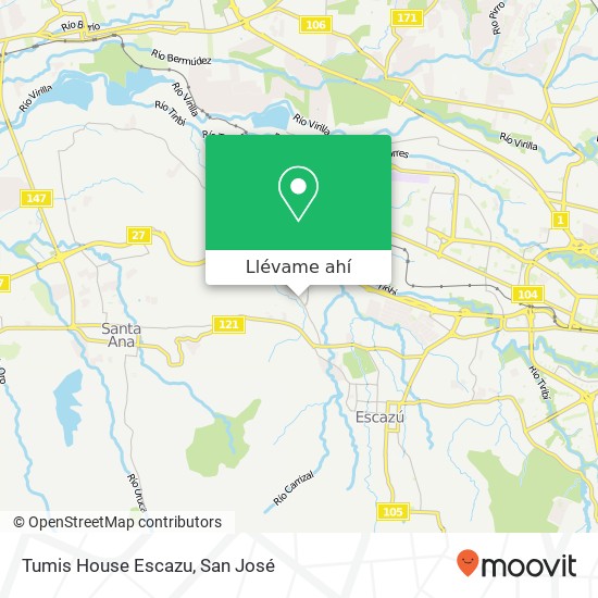 Mapa de Tumis House Escazu