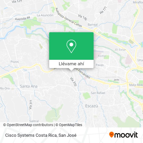 Mapa de Cisco Systems Costa Rica