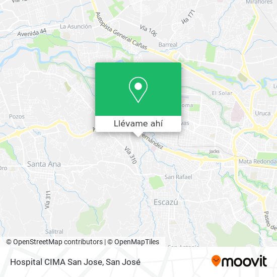 Mapa de Hospital CIMA San Jose
