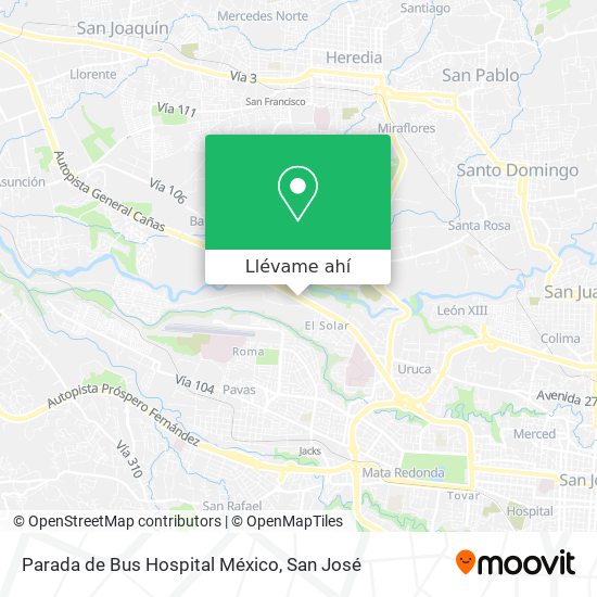 Mapa de Parada de Bus Hospital México