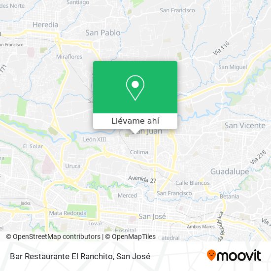 Mapa de Bar Restaurante El Ranchito
