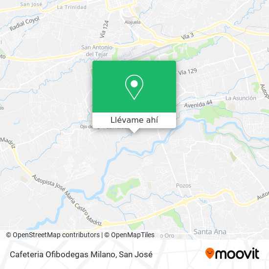 Mapa de Cafeteria Ofibodegas Milano