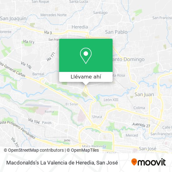 Mapa de Macdonalds's La Valencia de Heredia