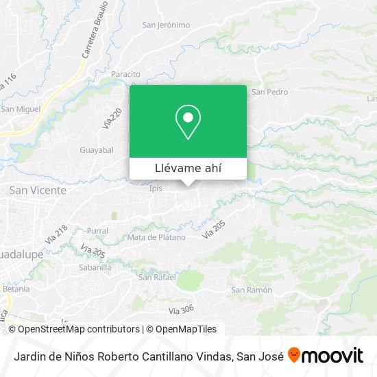 Mapa de Jardin de Niños Roberto Cantillano Vindas