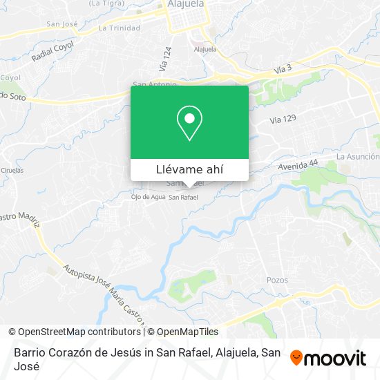 Mapa de Barrio Corazón de Jesús in San Rafael, Alajuela
