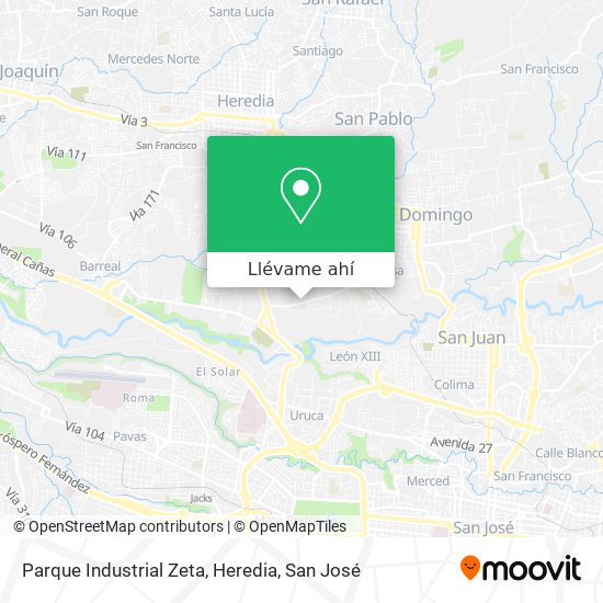 Mapa de Parque Industrial Zeta, Heredia