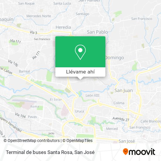 Mapa de Terminal de buses Santa Rosa