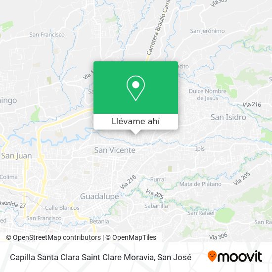 Mapa de Capilla Santa Clara Saint Clare Moravia