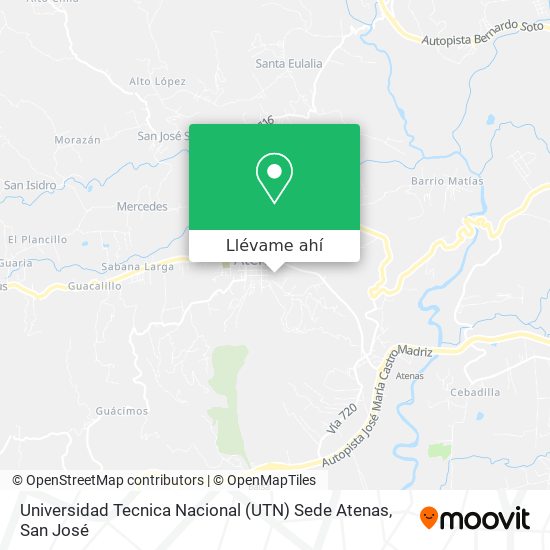 Mapa de Universidad Tecnica Nacional (UTN) Sede Atenas