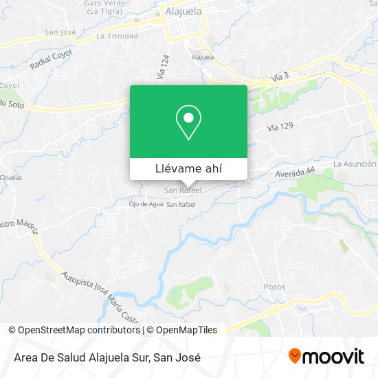 Mapa de Area De Salud Alajuela Sur