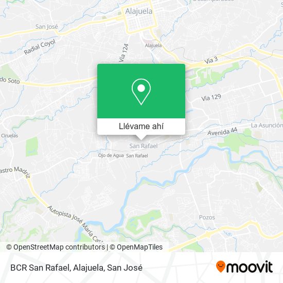 Mapa de BCR San Rafael, Alajuela
