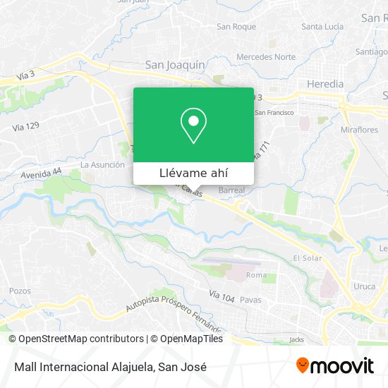 Mapa de Mall Internacional Alajuela
