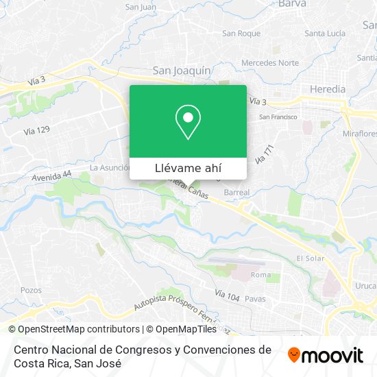 Mapa de Centro Nacional de Congresos y Convenciones de Costa Rica