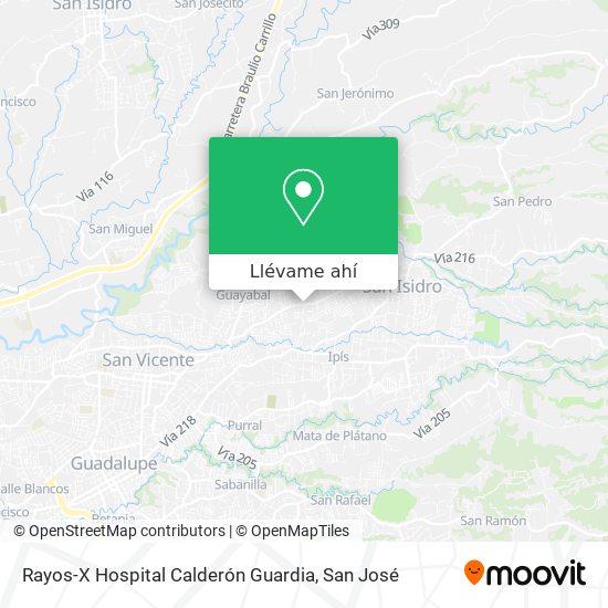 Mapa de Rayos-X Hospital Calderón Guardia