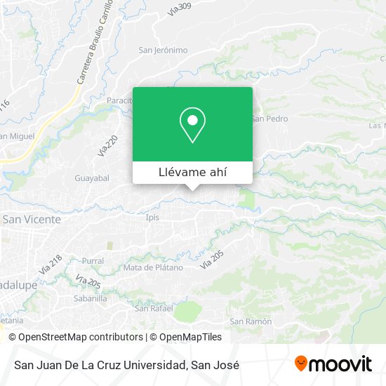 Mapa de San Juan De La Cruz Universidad