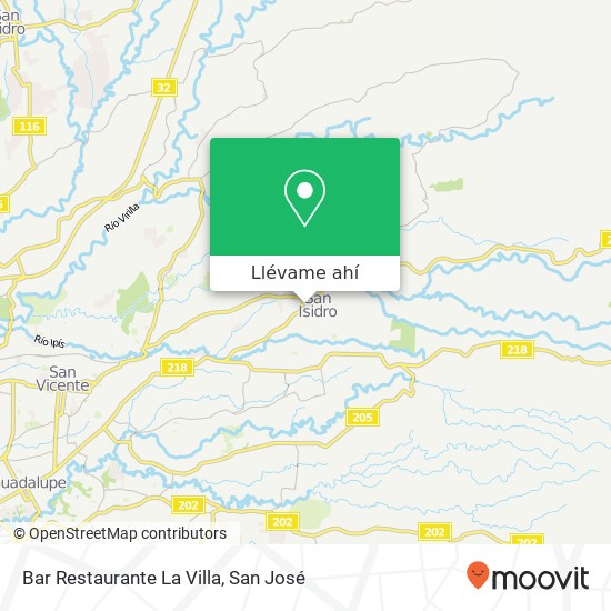 Mapa de Bar Restaurante La Villa