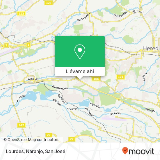 Mapa de Lourdes, Naranjo